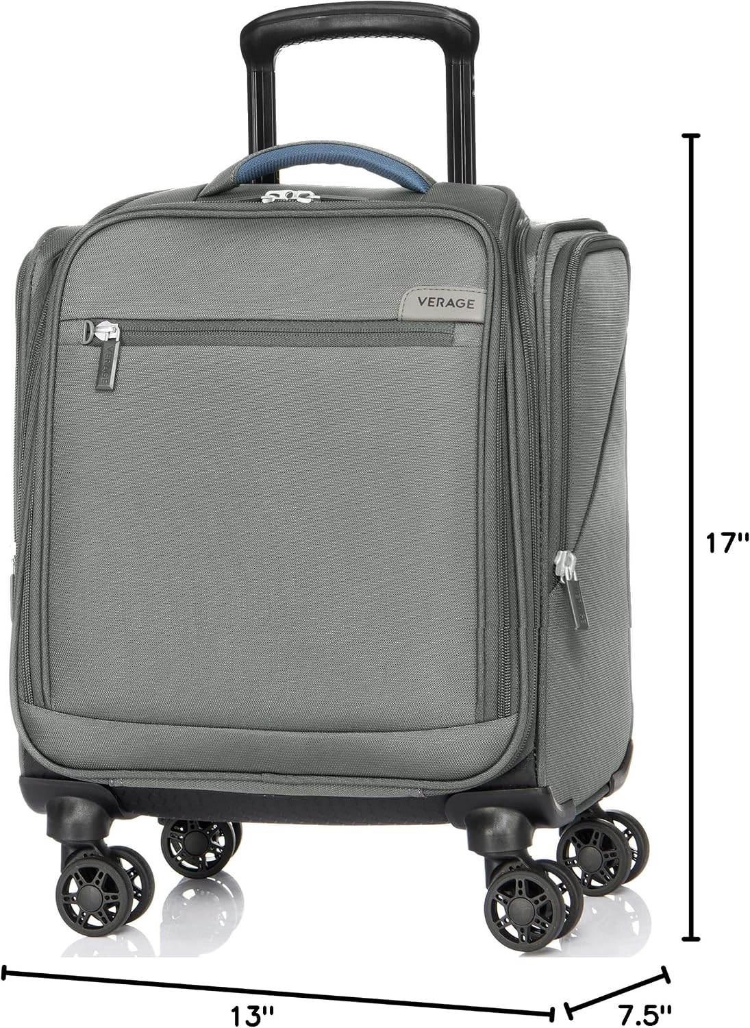 Underseat Carry On Luggage with Wheels & USB Port,14 inch Cloud Gray Wheeled Spinner Carry-on Luggages Bags for Airlines, Lightweight Overnight Suitcase for Men Women