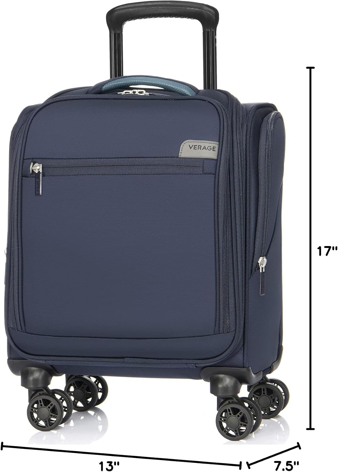 Underseat Carry On Luggage with Wheels & USB Port,14 inch Cloud Gray Wheeled Spinner Carry-on Luggages Bags for Airlines, Lightweight Overnight Suitcase for Men Women