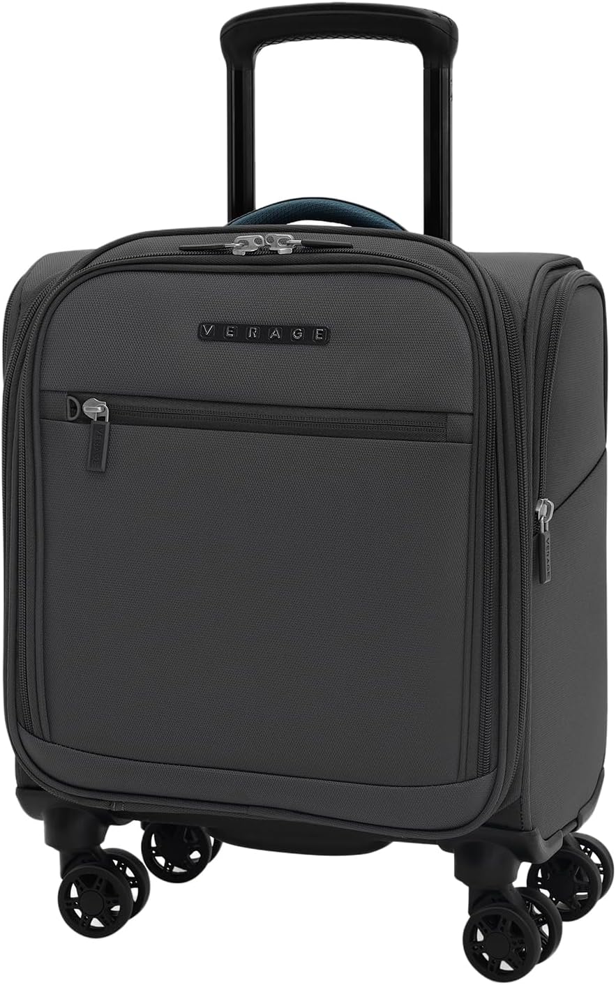 Underseat Carry On Luggage with Wheels & USB Port,14 inch Cloud Gray Wheeled Spinner Carry-on Luggages Bags for Airlines, Lightweight Overnight Suitcase for Men Women
