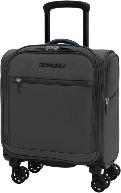 Underseat Carry On Luggage with Wheels & USB Port,14 inch Cloud Gray Wheeled Spinner Carry-on Luggages Bags for Airlines, Lightweight Overnight Suitcase for Men Women