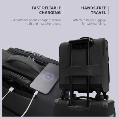 Underseat Carry On Luggage with Wheels & USB Port,14 inch Cloud Gray Wheeled Spinner Carry-on Luggages Bags for Airlines, Lightweight Overnight Suitcase for Men Women