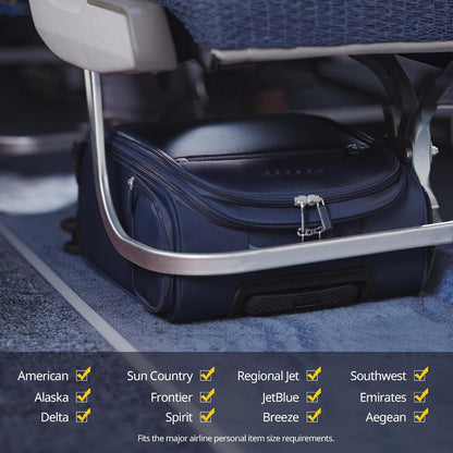Underseat Carry On Luggage with Wheels & USB Port,14 inch Cloud Gray Wheeled Spinner Carry-on Luggages Bags for Airlines, Lightweight Overnight Suitcase for Men Women