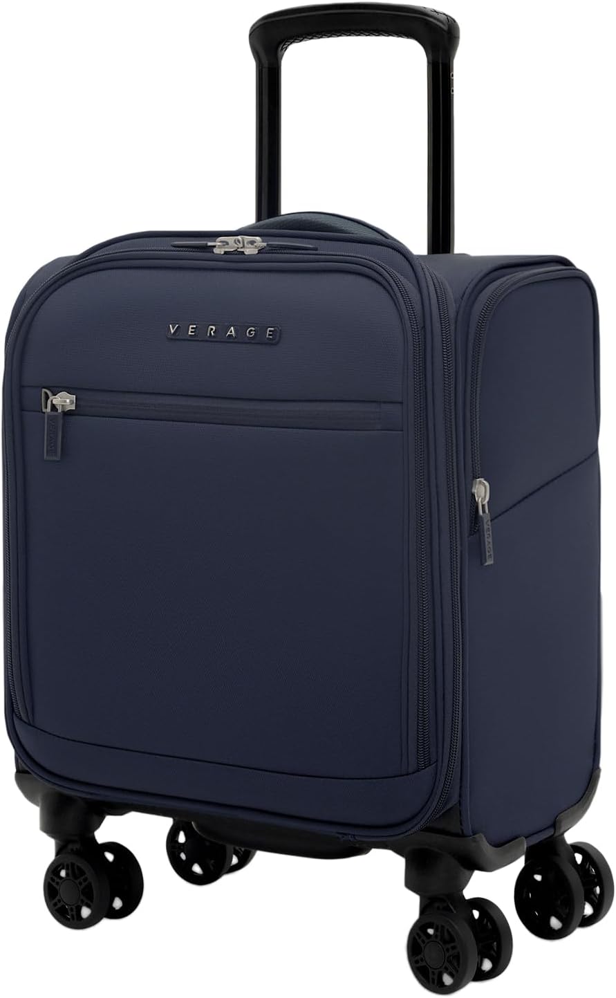 Underseat Carry On Luggage with Wheels & USB Port,14 inch Cloud Gray Wheeled Spinner Carry-on Luggages Bags for Airlines, Lightweight Overnight Suitcase for Men Women