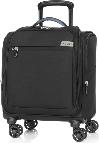 Underseat Carry On Luggage with Wheels & USB Port,14 inch Cloud Gray Wheeled Spinner Carry-on Luggages Bags for Airlines, Lightweight Overnight Suitcase for Men Women