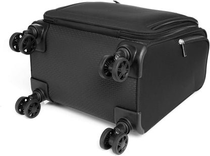 Underseat Carry On Luggage with Wheels & USB Port,14 inch Cloud Gray Wheeled Spinner Carry-on Luggages Bags for Airlines, Lightweight Overnight Suitcase for Men Women