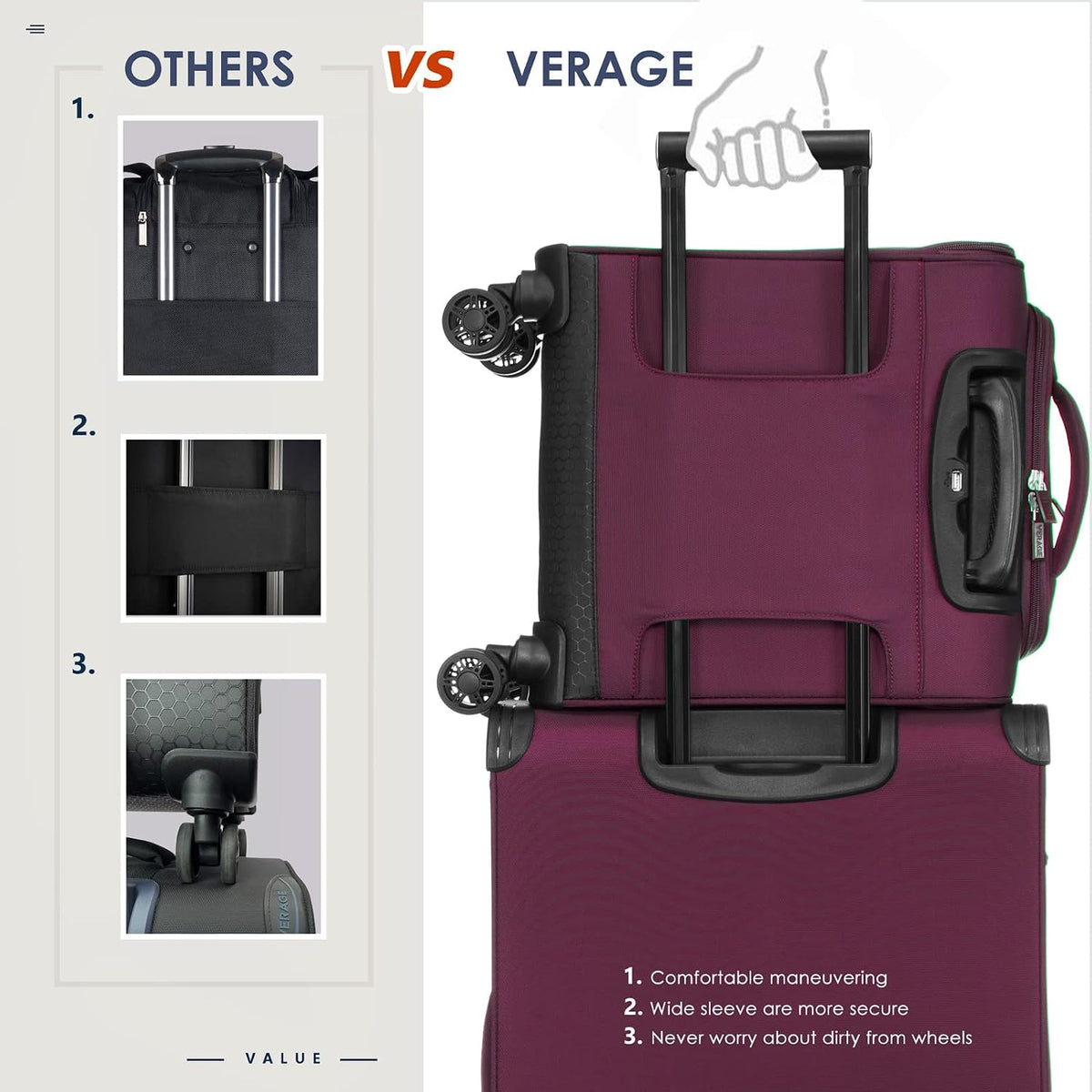 Underseat Carry On Luggage with Wheels & USB Port,14 inch Cloud Gray Wheeled Spinner Carry-on Luggages Bags for Airlines, Lightweight Overnight Suitcase for Men Women