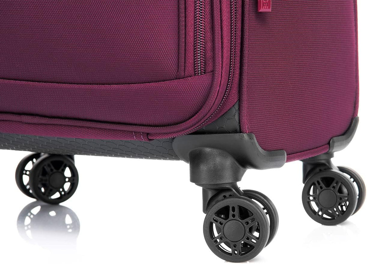 Underseat Carry On Luggage with Wheels & USB Port,14 inch Cloud Gray Wheeled Spinner Carry-on Luggages Bags for Airlines, Lightweight Overnight Suitcase for Men Women