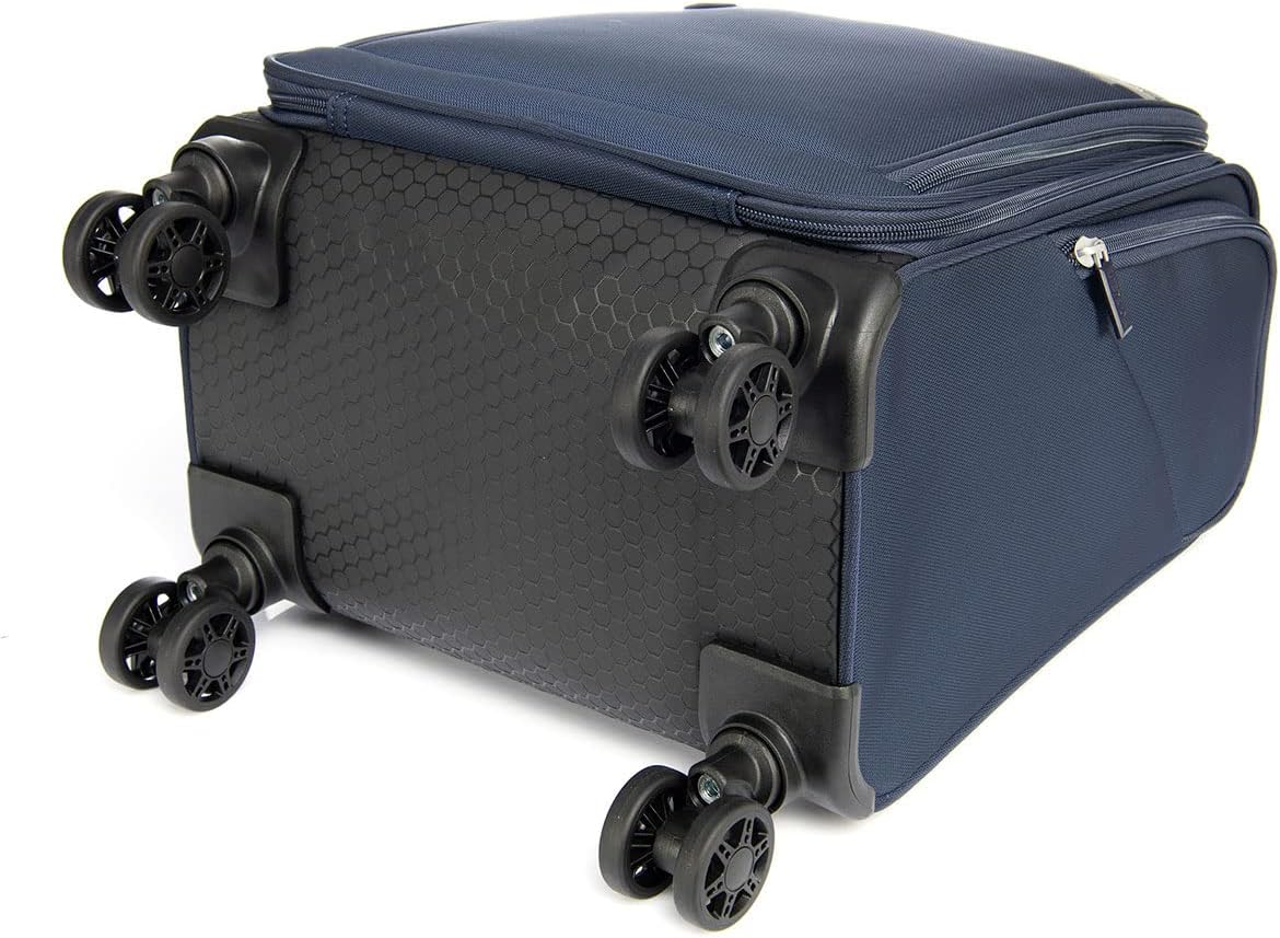 Underseat Carry On Luggage with Wheels & USB Port,14 inch Cloud Gray Wheeled Spinner Carry-on Luggages Bags for Airlines, Lightweight Overnight Suitcase for Men Women