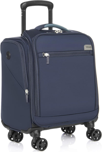 Underseat Carry On Luggage with Wheels & USB Port,14 inch Cloud Gray Wheeled Spinner Carry-on Luggages Bags for Airlines, Lightweight Overnight Suitcase for Men Women