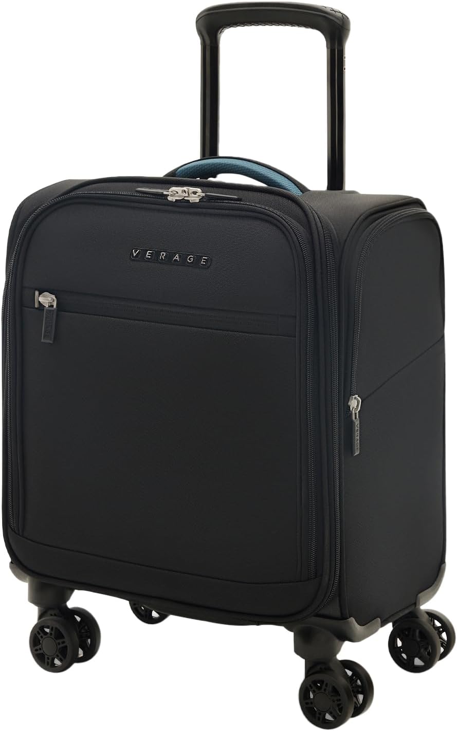 Underseat Carry On Luggage with Wheels & USB Port,14 inch Cloud Gray Wheeled Spinner Carry-on Luggages Bags for Airlines, Lightweight Overnight Suitcase for Men Women