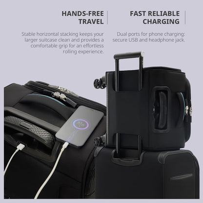 Underseat Carry On Luggage with Wheels & USB Port,14 inch Cloud Gray Wheeled Spinner Carry-on Luggages Bags for Airlines, Lightweight Overnight Suitcase for Men Women