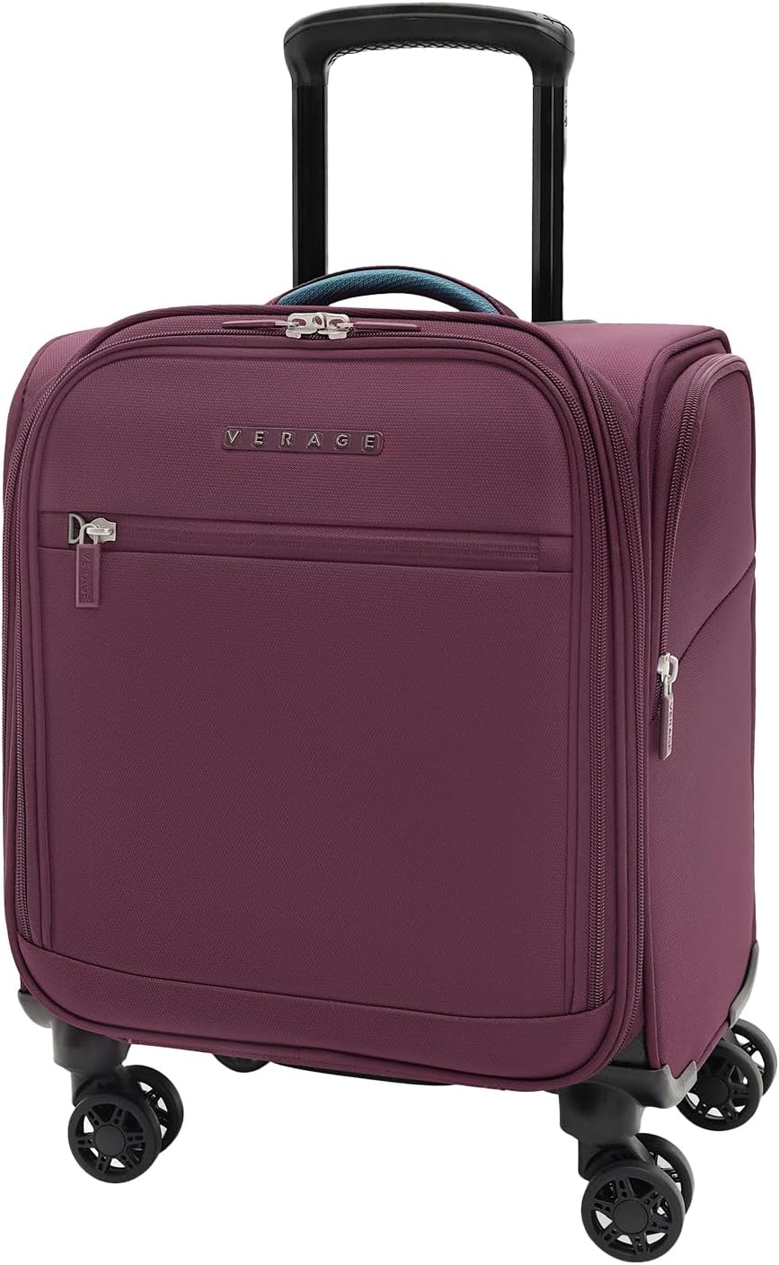 Underseat Carry On Luggage with Wheels & USB Port,14 inch Cloud Gray Wheeled Spinner Carry-on Luggages Bags for Airlines, Lightweight Overnight Suitcase for Men Women