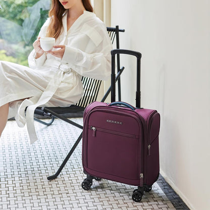 Underseat Carry On Luggage with Wheels & USB Port,14 inch Cloud Gray Wheeled Spinner Carry-on Luggages Bags for Airlines, Lightweight Overnight Suitcase for Men Women