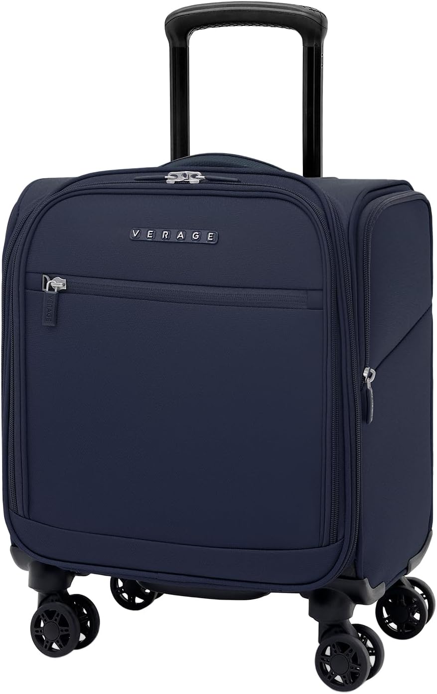 Underseat Carry On Luggage with Wheels & USB Port,14 inch Cloud Gray Wheeled Spinner Carry-on Luggages Bags for Airlines, Lightweight Overnight Suitcase for Men Women