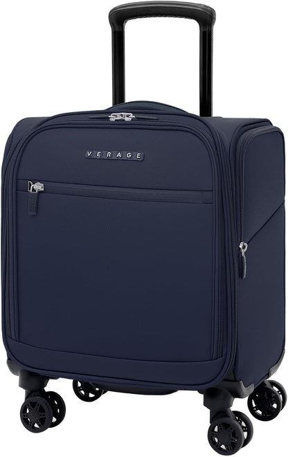 Underseat Carry On Luggage with Wheels & USB Port,14 inch Cloud Gray Wheeled Spinner Carry-on Luggages Bags for Airlines, Lightweight Overnight Suitcase for Men Women