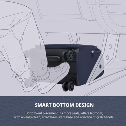 Underseat Carry On Luggage with Wheels & USB Port,14 inch Cloud Gray Wheeled Spinner Carry-on Luggages Bags for Airlines, Lightweight Overnight Suitcase for Men Women