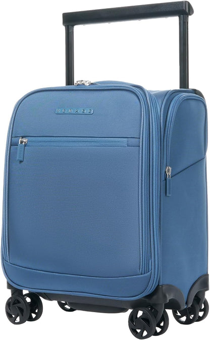 Underseat Carry On Luggage with Wheels & USB Port,14 inch Cloud Gray Wheeled Spinner Carry-on Luggages Bags for Airlines, Lightweight Overnight Suitcase for Men Women