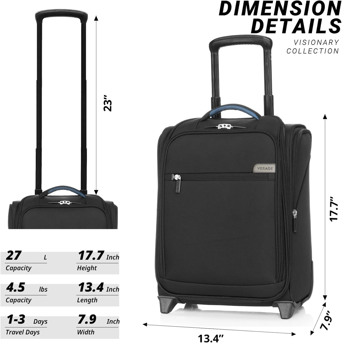 Underseat Carry On Luggage with Wheels & USB Port,14 inch Cloud Gray Wheeled Spinner Carry-on Luggages Bags for Airlines, Lightweight Overnight Suitcase for Men Women