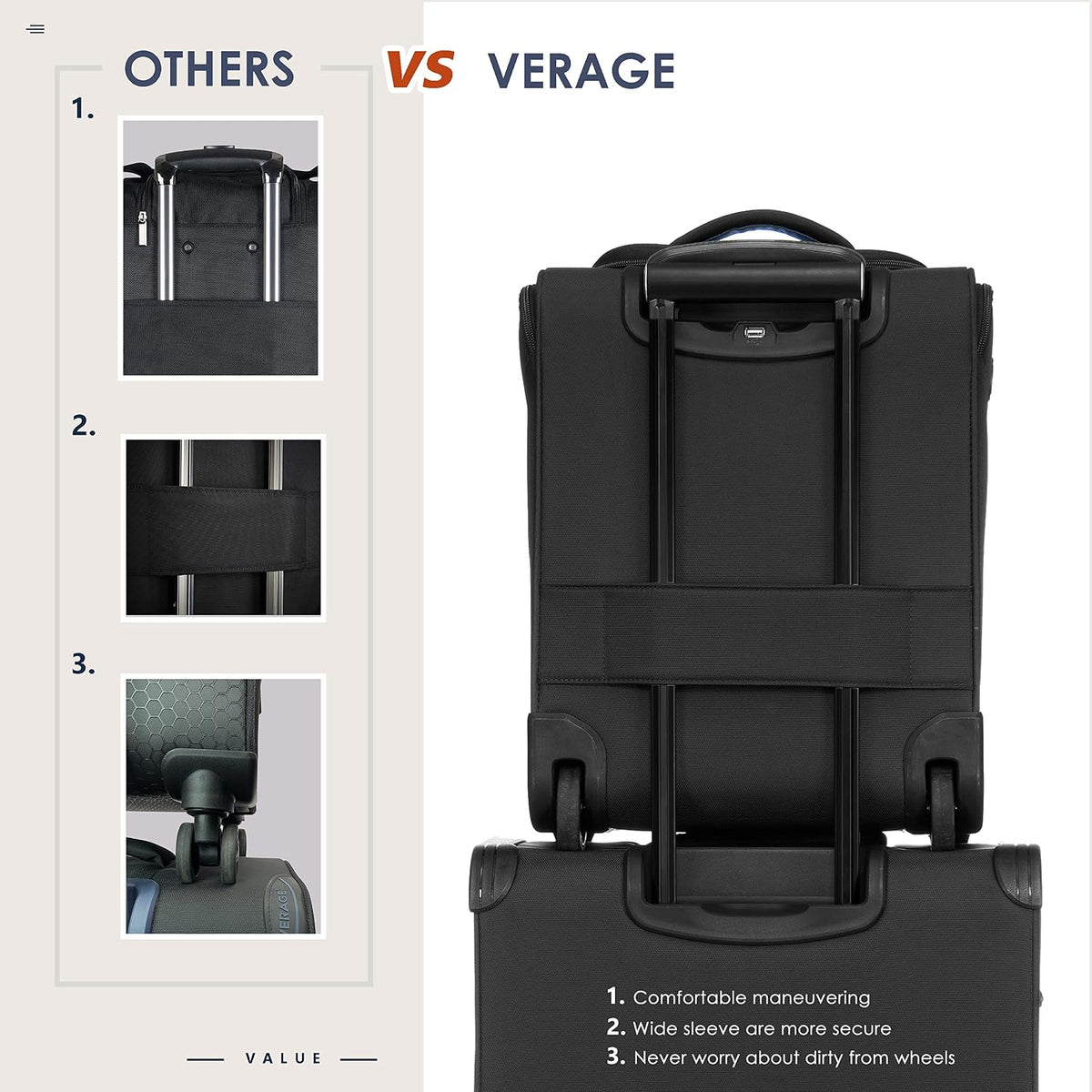 Underseat Carry On Luggage with Wheels & USB Port,14 inch Cloud Gray Wheeled Spinner Carry-on Luggages Bags for Airlines, Lightweight Overnight Suitcase for Men Women