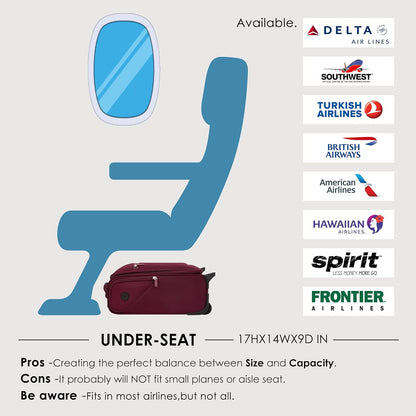 Underseat Carry On Luggage with Wheels & USB Port,14 inch Cloud Gray Wheeled Spinner Carry-on Luggages Bags for Airlines, Lightweight Overnight Suitcase for Men Women