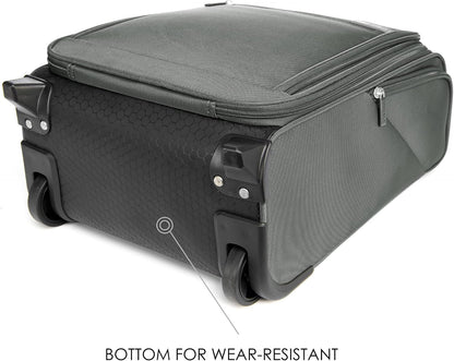 Underseat Carry On Luggage with Wheels & USB Port,14 inch Cloud Gray Wheeled Spinner Carry-on Luggages Bags for Airlines, Lightweight Overnight Suitcase for Men Women