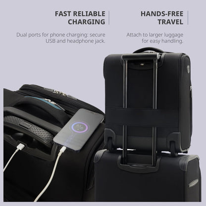 Underseat Carry On Luggage with Wheels & USB Port,14 inch Cloud Gray Wheeled Spinner Carry-on Luggages Bags for Airlines, Lightweight Overnight Suitcase for Men Women