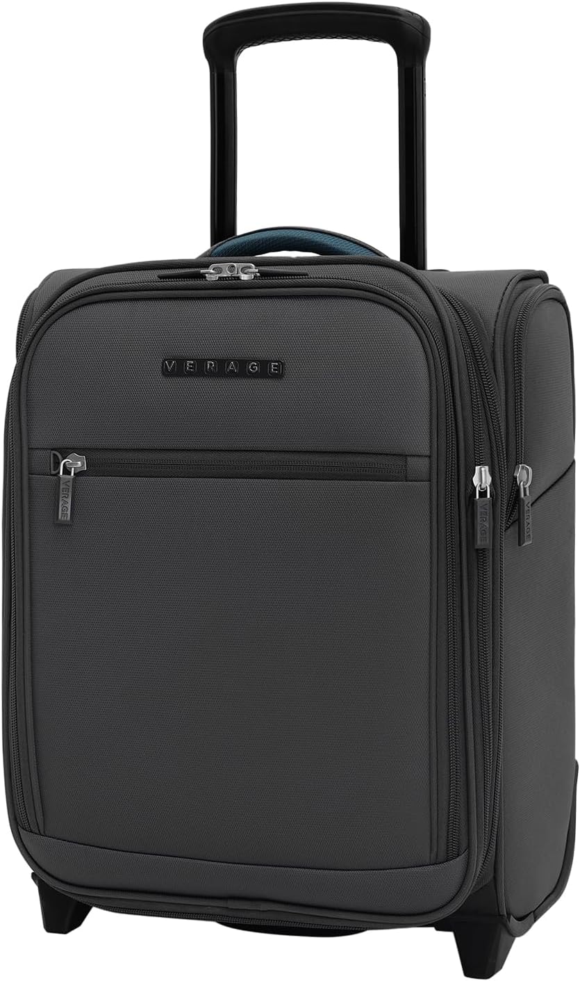 Underseat Carry On Luggage with Wheels & USB Port,14 inch Cloud Gray Wheeled Spinner Carry-on Luggages Bags for Airlines, Lightweight Overnight Suitcase for Men Women