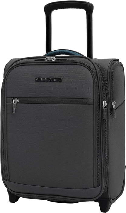 Underseat Carry On Luggage with Wheels & USB Port,14 inch Cloud Gray Wheeled Spinner Carry-on Luggages Bags for Airlines, Lightweight Overnight Suitcase for Men Women