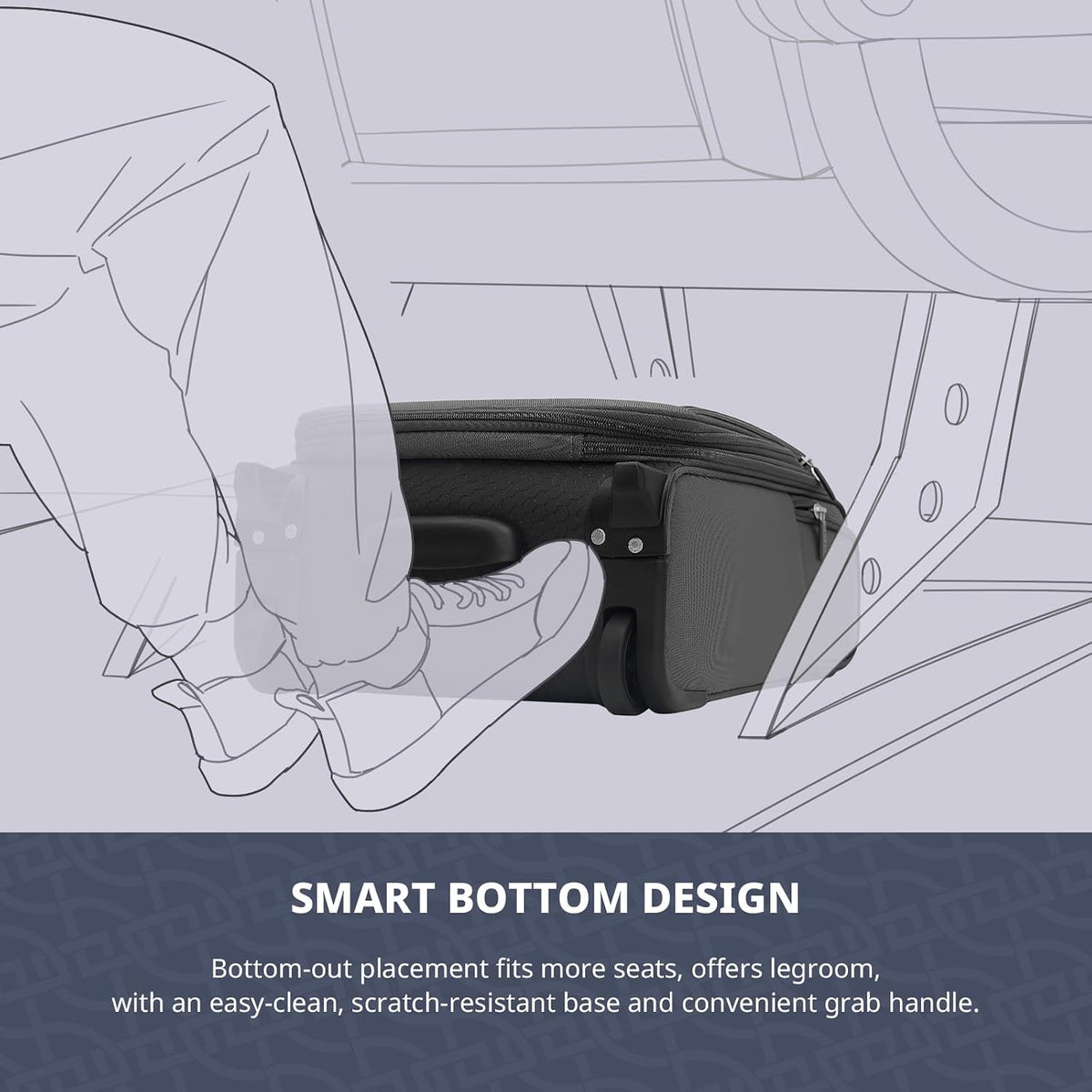 Underseat Carry On Luggage with Wheels & USB Port,14 inch Cloud Gray Wheeled Spinner Carry-on Luggages Bags for Airlines, Lightweight Overnight Suitcase for Men Women
