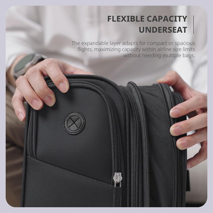Underseat Carry On Luggage with Wheels & USB Port,14 inch Cloud Gray Wheeled Spinner Carry-on Luggages Bags for Airlines, Lightweight Overnight Suitcase for Men Women