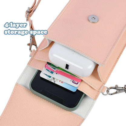 PU Leather Small Phone Bag with Transparent Window for Touchable Screen, 6.7" Without Phone case Compatibility, Magnetic Closure & Waterproof - Crossbody Wallet Case with Shoulder Strap
