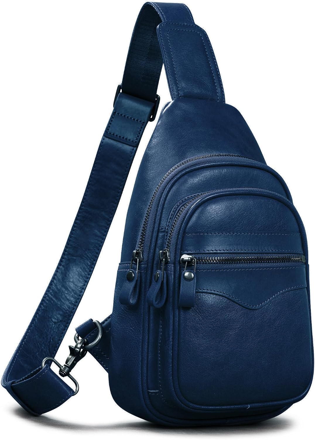 Genuine Leather Sling Bag for Men and Women Crossbody Shoulder Bag Sling Backpack Chest Purse Carry on Casual Daypack | Genuine Leather