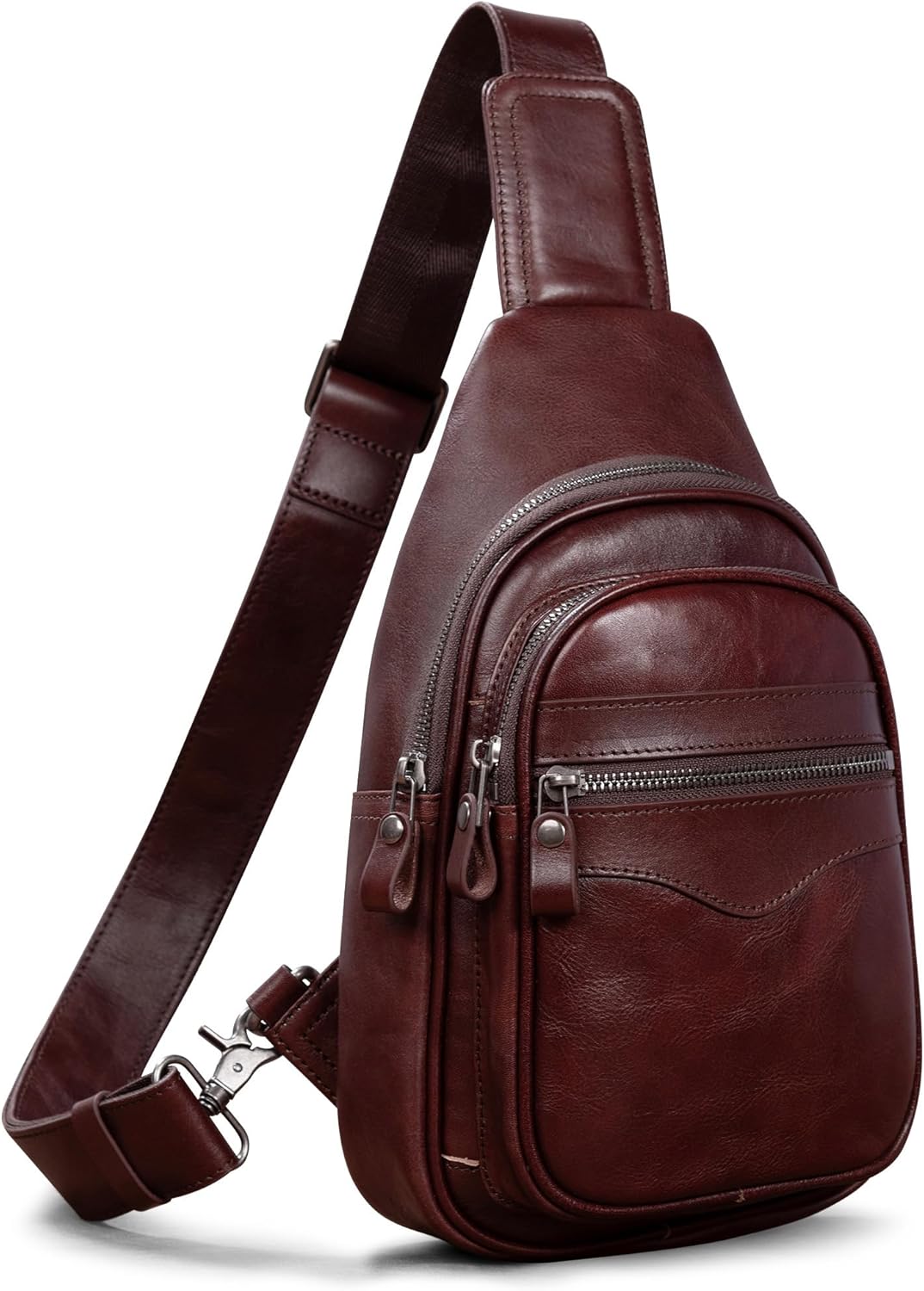 Genuine Leather Sling Bag for Men and Women Crossbody Shoulder Bag Sling Backpack Chest Purse Carry on Casual Daypack | Genuine Leather