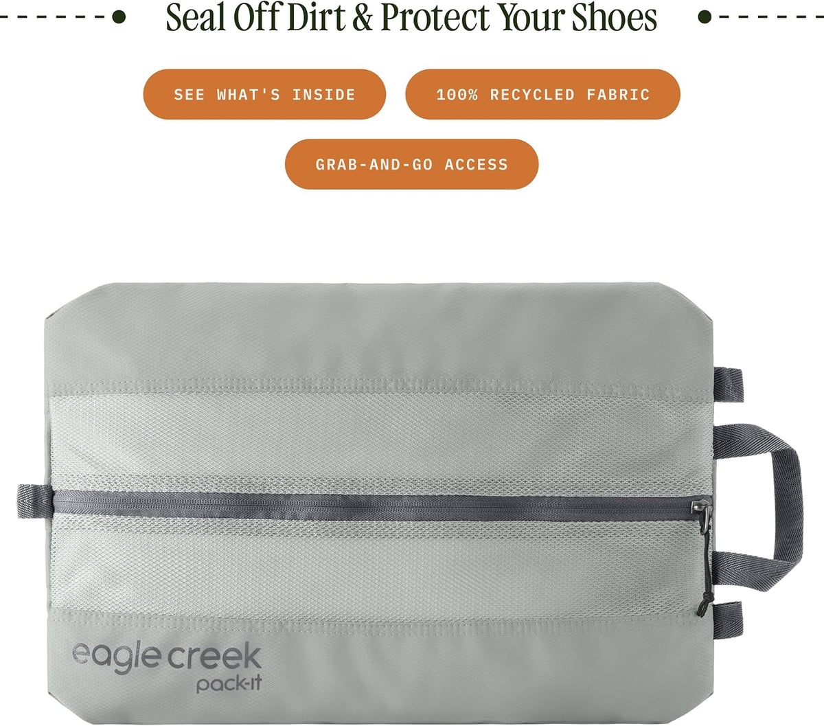 Pack-It Reveal Shoe Sack - Breathable Shoe Storage Sack for Optimizing Luggage Space - Quick-Drying Material - Lightweight - Translucent Fabric - Washable - Ventilate