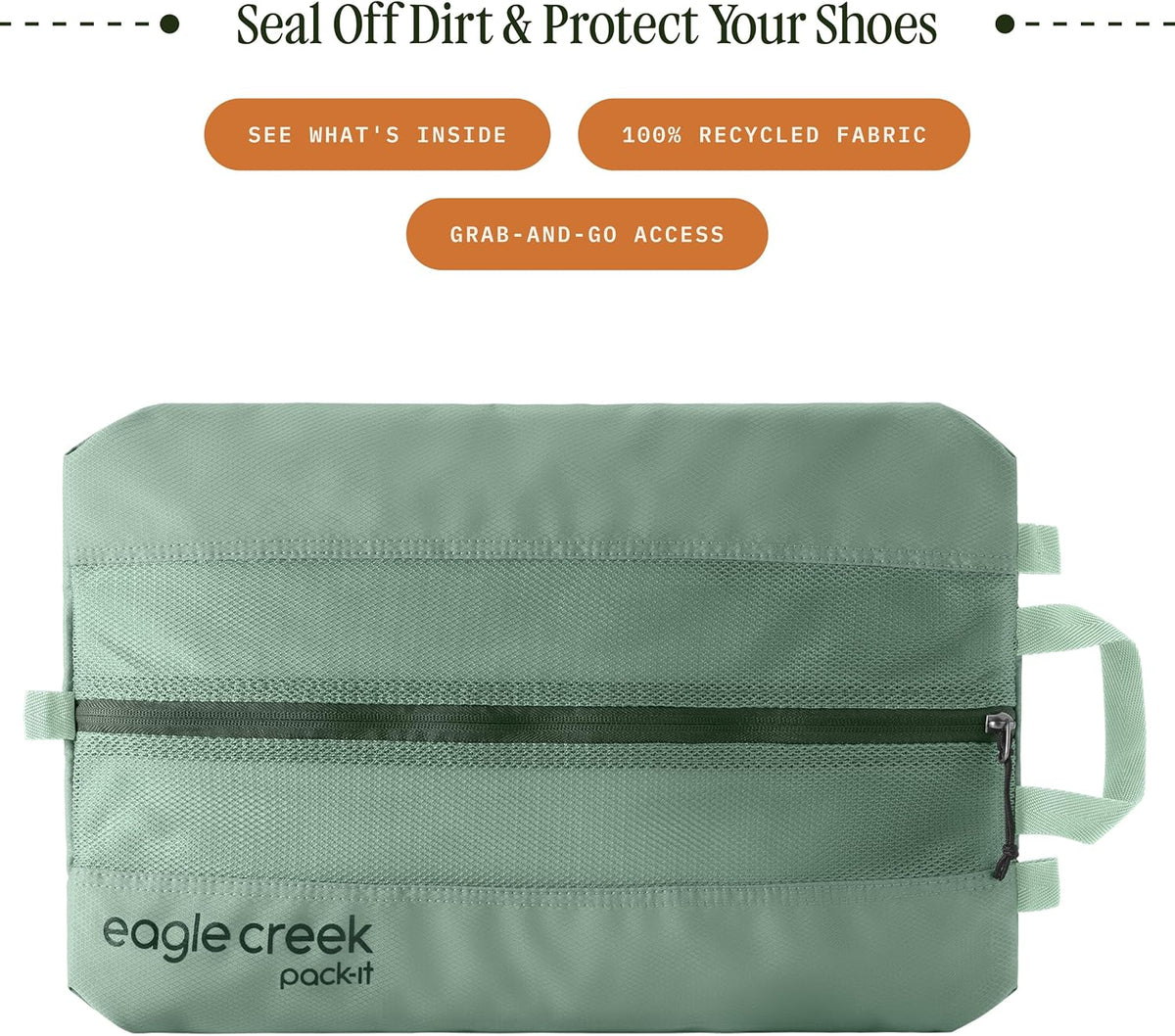 Pack-It Reveal Shoe Sack - Breathable Shoe Storage Sack for Optimizing Luggage Space - Quick-Drying Material - Lightweight - Translucent Fabric - Washable - Ventilate