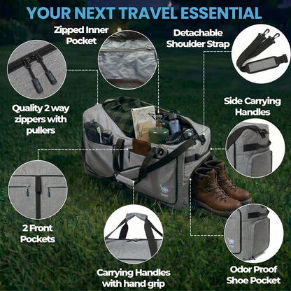 Bago Extra Large Duffle Bag for Travel Women & Men. Durable, Lightweight, Foldable Travel Duffel Bags For Traveling Women. 120L Duffle Bags Use As a Weekender Bag with Shoe Compartment, Checked Duffel