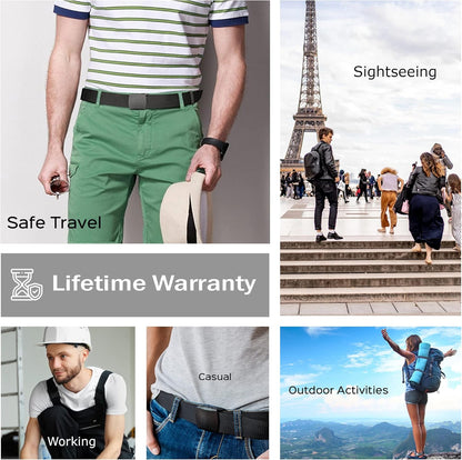 Money Belt for Men Travel Security Belt with Hidden Money Compartment Pocket, Cashsafe Anti-Theft Wallet Non-Metal Buckle
