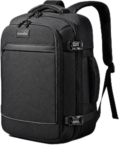 Travel Backpack for Women Men,Flight Approved Carry On Luggage 40L Water Resistant Business Laptop Backpacks Fits TSA 17.3 Inch Computer College Weekender Outdoor Hiking-Grey