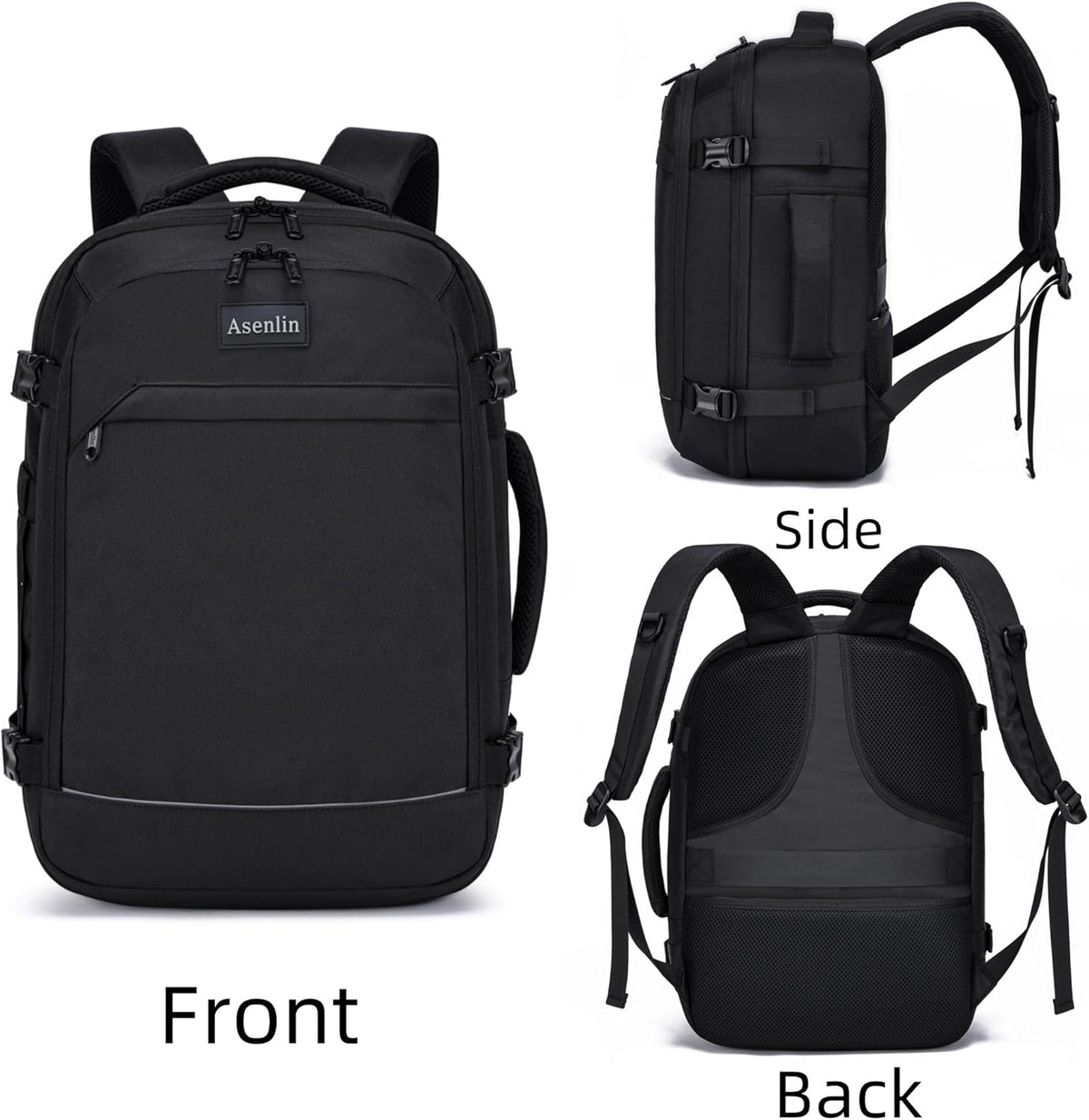 Travel Backpack for Women Men,Flight Approved Carry On Luggage 40L Water Resistant Business Laptop Backpacks Fits TSA 17.3 Inch Computer College Weekender Outdoor Hiking-Grey