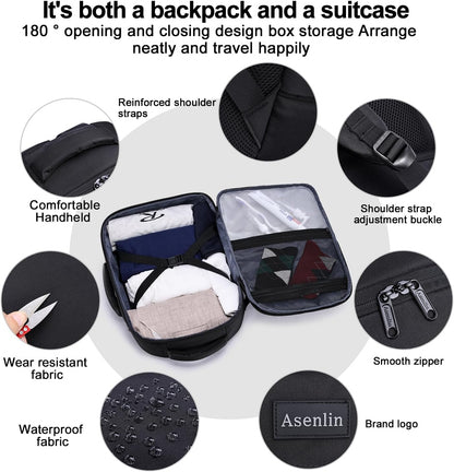 Travel Backpack for Women Men,Flight Approved Carry On Luggage 40L Water Resistant Business Laptop Backpacks Fits TSA 17.3 Inch Computer College Weekender Outdoor Hiking-Grey