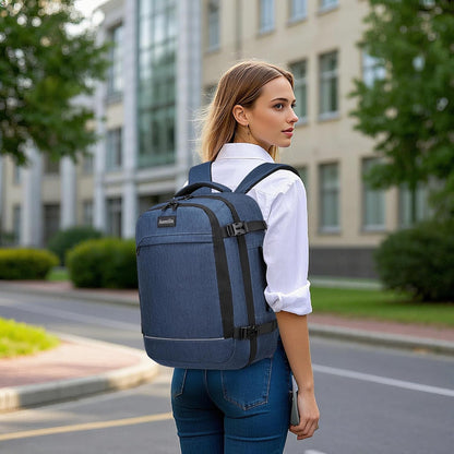 Travel Backpack for Women Men,Flight Approved Carry On Luggage 40L Water Resistant Business Laptop Backpacks Fits TSA 17.3 Inch Computer College Weekender Outdoor Hiking-Grey