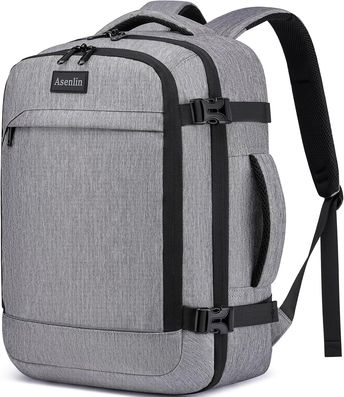 Travel Backpack for Women Men,Flight Approved Carry On Luggage 40L Water Resistant Business Laptop Backpacks Fits TSA 17.3 Inch Computer College Weekender Outdoor Hiking-Grey