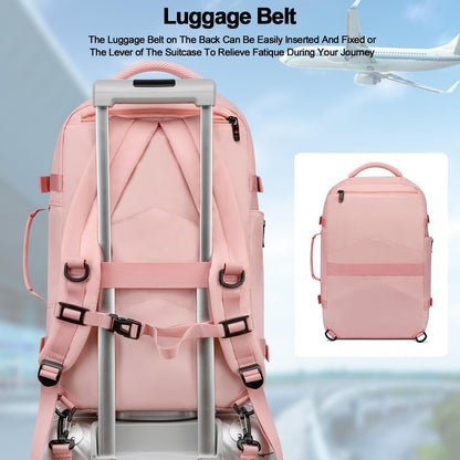 Travel Backpack for Women Men,Flight Approved Carry On Luggage 40L Water Resistant Business Laptop Backpacks Fits TSA 17.3 Inch Computer College Weekender Outdoor Hiking-Grey