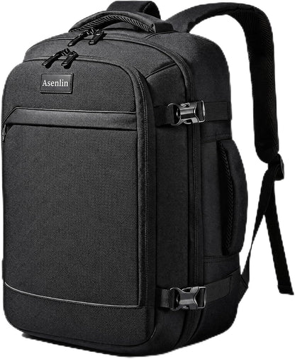 Travel Backpack for Women Men,Flight Approved Carry On Luggage 40L Water Resistant Business Laptop Backpacks Fits TSA 17.3 Inch Computer College Weekender Outdoor Hiking-Grey
