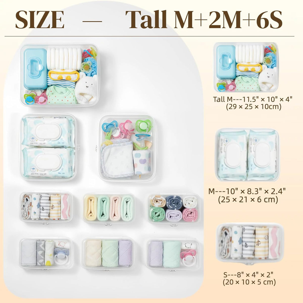 4 pcs Clear Zipper Pouches,Hard Shell Zipper Case, Toiletry Bag for Travel, CLear Diaper Bag, Toiletry Pouch, Travel Organizer, Cosmetic Bag,Toy Storage Bins (M+3S) (Light Pink)