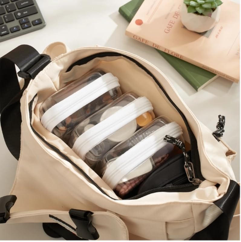 4 pcs Clear Zipper Pouches,Hard Shell Zipper Case, Toiletry Bag for Travel, CLear Diaper Bag, Toiletry Pouch, Travel Organizer, Cosmetic Bag,Toy Storage Bins (M+3S) (Light Pink)