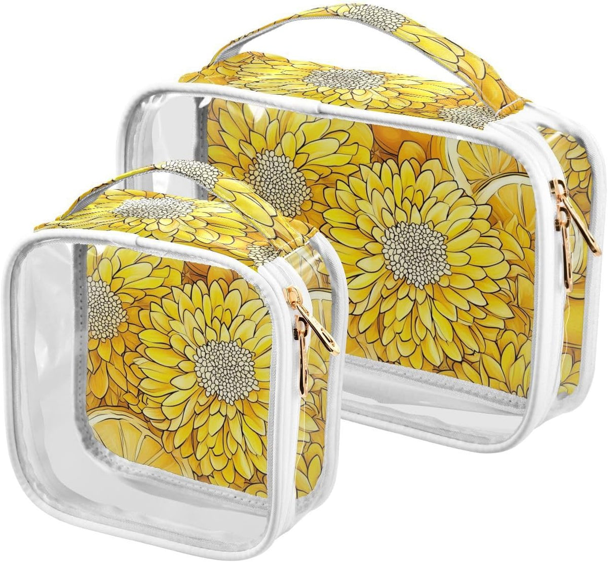 Clear Makeup Bag Approved Clear Travel Toiletry Bag with Zipper Waterproof Organizer Bags Transparent Cosmetic Pouch Traveling 2Pack Tile Color - Colors D