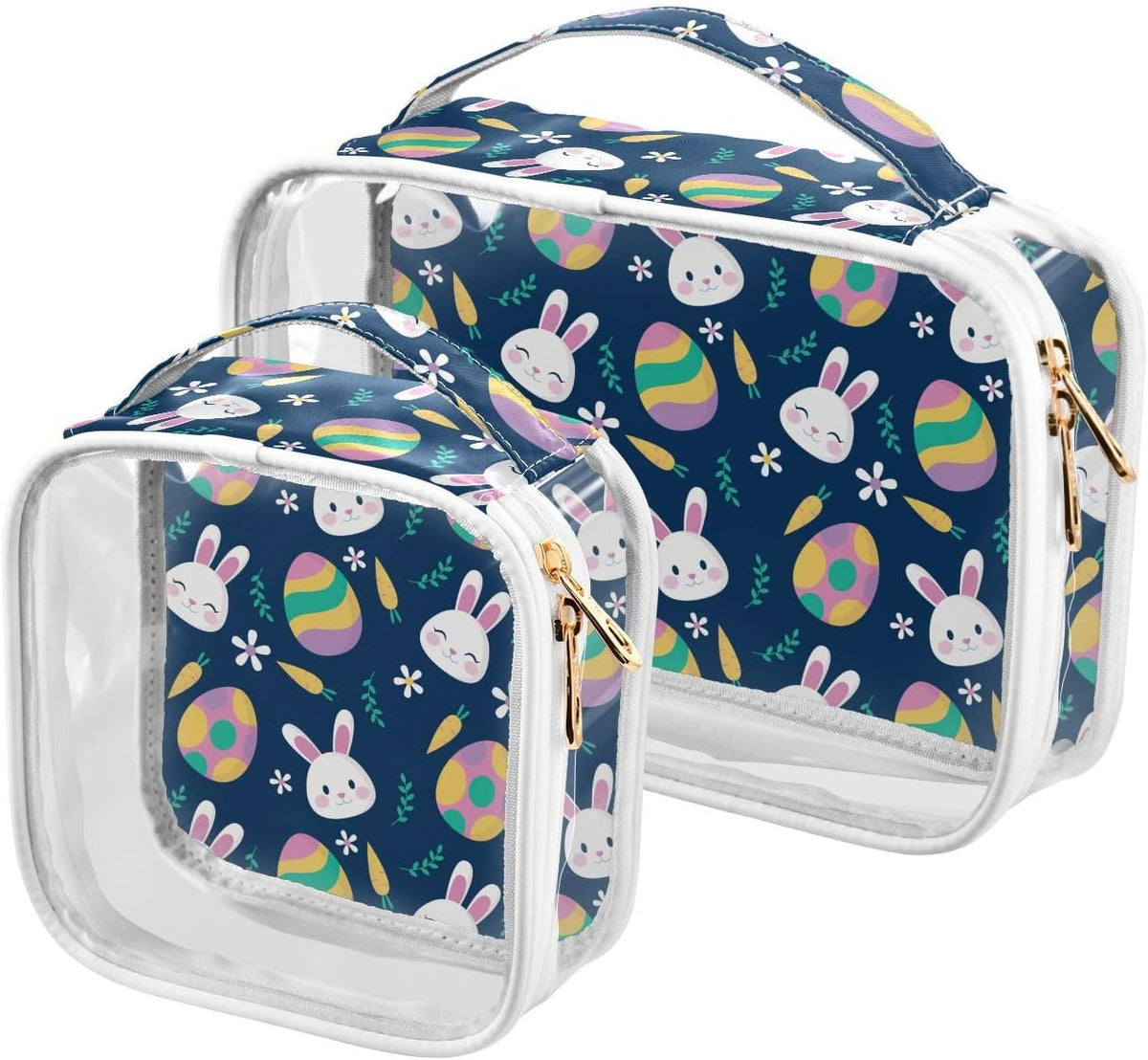 Clear Makeup Bag Approved Clear Travel Toiletry Bag with Zipper Waterproof Organizer Bags Transparent Cosmetic Pouch Traveling 2Pack Tile Color - Colors D