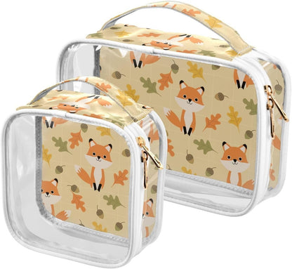 Clear Makeup Bag Approved Clear Travel Toiletry Bag with Zipper Waterproof Organizer Bags Transparent Cosmetic Pouch Traveling 2Pack Tile Color - Colors D