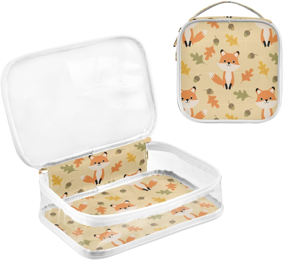 Clear Makeup Bag Approved Clear Travel Toiletry Bag with Zipper Waterproof Organizer Bags Transparent Cosmetic Pouch Traveling 2Pack Tile Color - Colors D